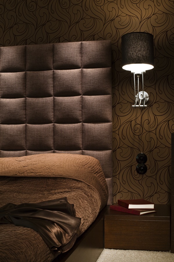 Sypialnia w brązie - styl nowoczesny