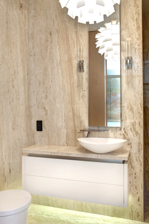 łazienka w kamieniu naturalnym – styl nowoczesny