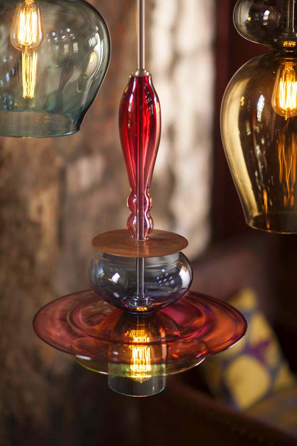 Kolorowe lampy ze szkła