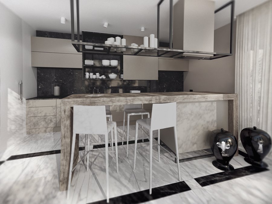 Nowoczesna kuchnia z barkiem Architektura, wnętrza -> Kuchnia Z Barkiem Nowoczesna Nowoczesna kuchnia z barkiem Architektura, wnętrza -> Kuchnia Z Barkiem Nowoczesna