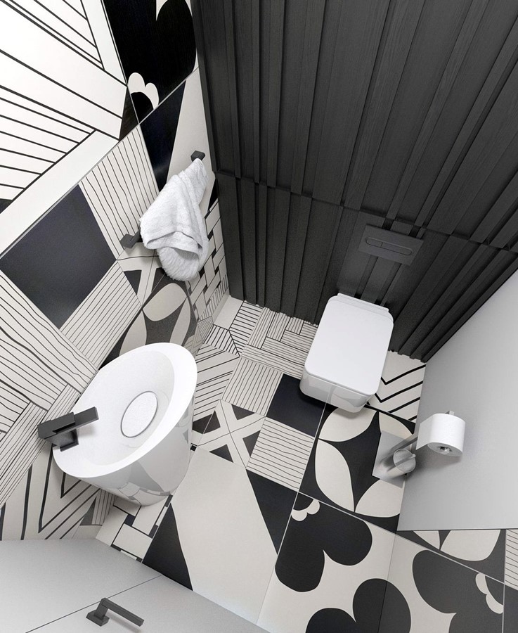 Oryginalna toaleta w czerni i bieli a2 studio
