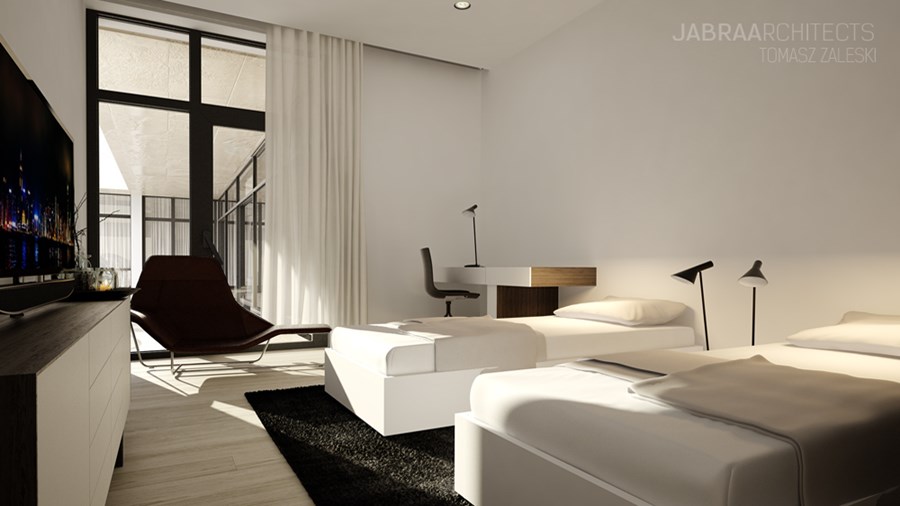 Sypialnia gościnna w bieli Sypialnia gościnna w bieli JABRAARCHITECTS