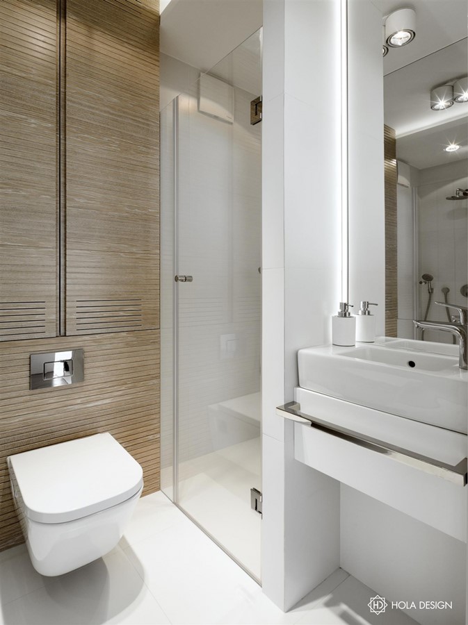 Wystrój niewielkiej łazienki z prysznicem Hola Design