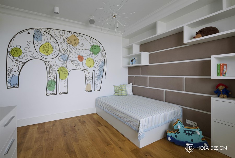 Biało-beżowy pokój dziecięcy Hola Design
