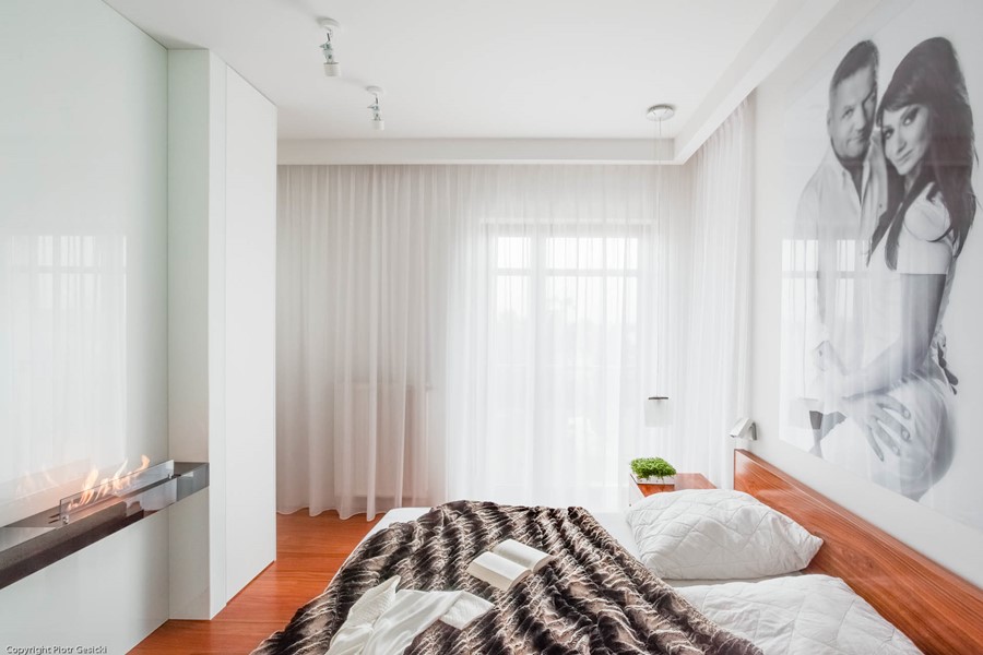 Nowoczesna sypialnia z biokominkiem Nowoczesna sypialnia z biokominkiem Living Box
