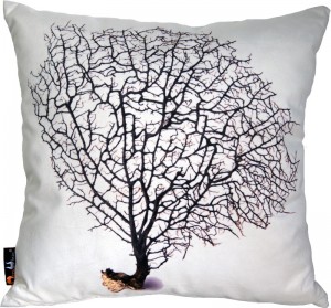 Poduszka dekoracyjna MeroWings Black Coral on Cream Square Cushion