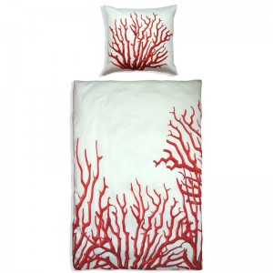Komplet pościeli MeroWings Red Coral on White