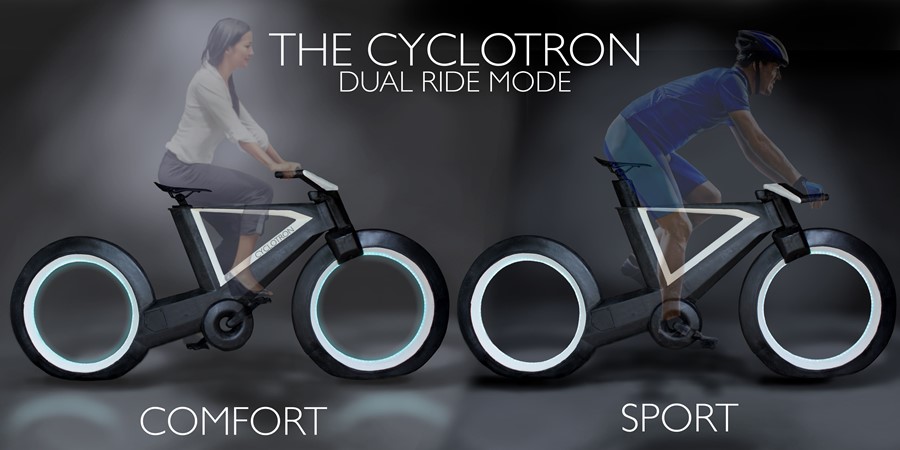 Cyklotron dwa moduły jazdy nowoczesnego roweru