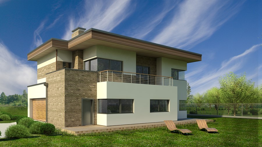 Asymetria w projekcie nowoczesnego domu A8 Architektura