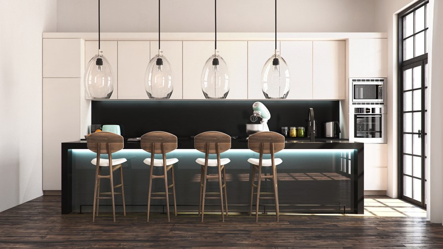 Nowoczesna kuchnie z barem Nowoczesna kuchnie z barem Macan Design
