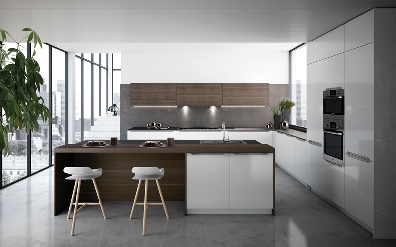 Aranżacja dużej kuchni z wyspą Aranżacja dużej kuchni z wyspą - TLK Kitchens