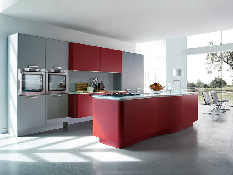 Czerwone meble kuchenne w nowoczesnym stylu Miton MT 701
