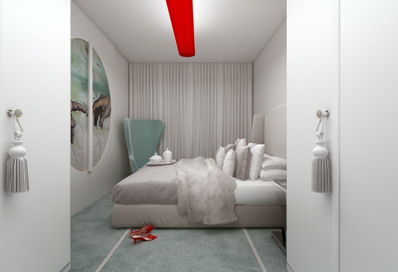 Mała sypialnia w stylu modern classic
