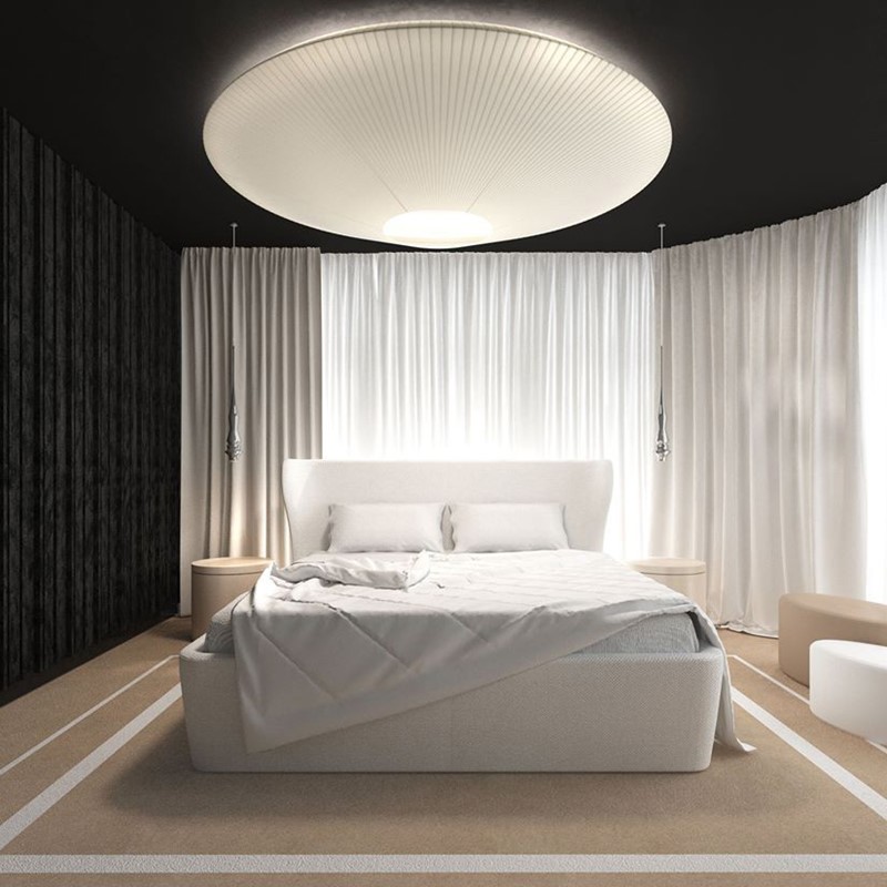 Nietuzinkowa sypialnia w nowoczesnym stylu Nietuzinkowa sypialnia w nowoczesnym stylu - Concept Architektura Wnętrz