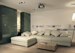Nowoczesny salon z projektorem