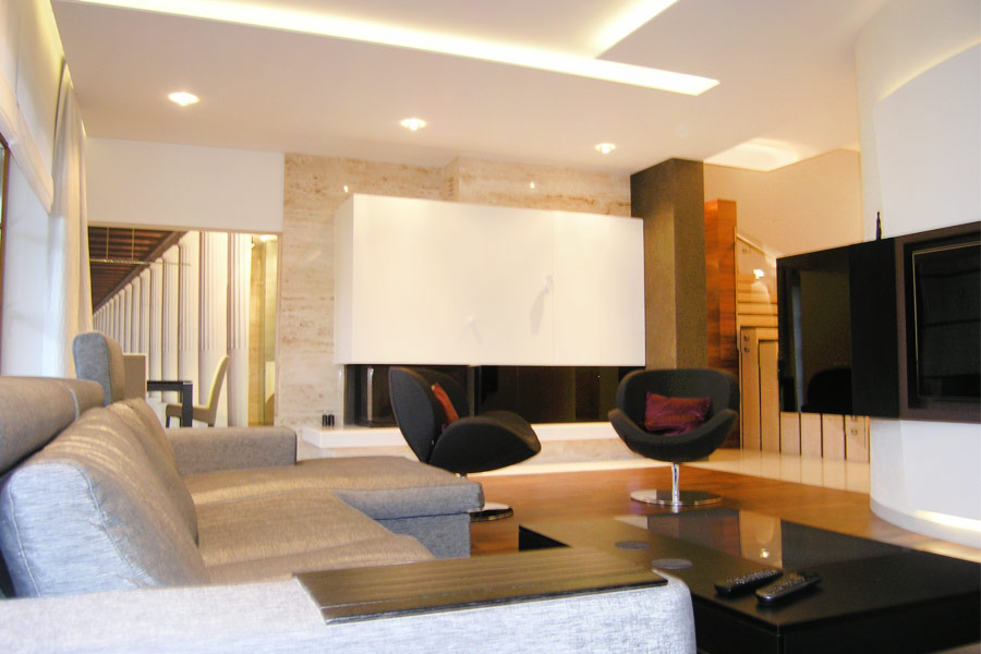 Nowoczesny salon Salon w ciepłych barwach