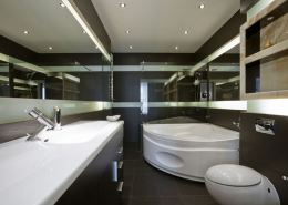 Brązowa łazienka w nowoczesnym stylu