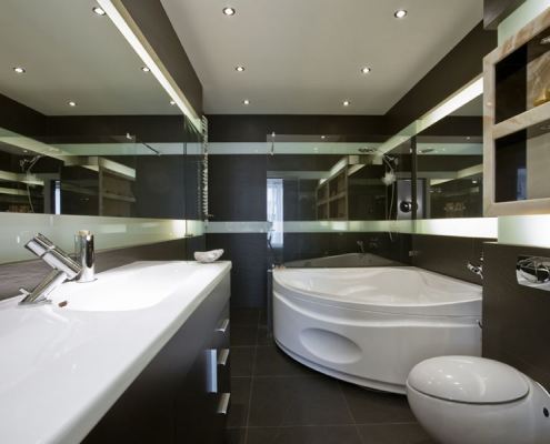 Brązowa łazienka w nowoczesnym stylu