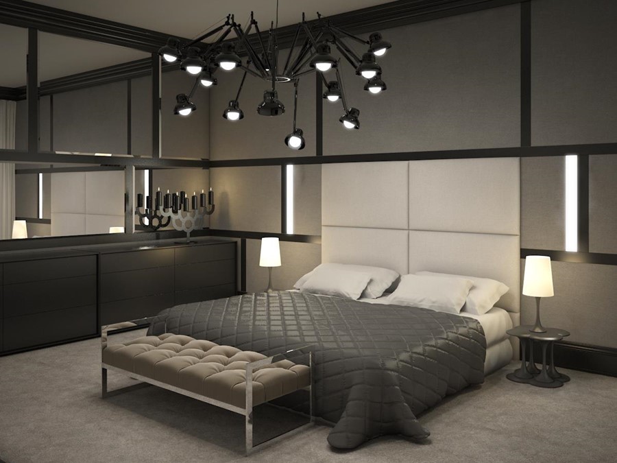 Aranżacja ciemnej sypialni w nowoczesnym stylu