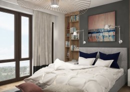 Projekt nowoczesnej sypialni w kolorach ziemi