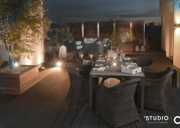 Stylowy taras z letnią jadalnią Studio.O.