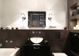 Eklektyczna łazienka z wanną JN Studio