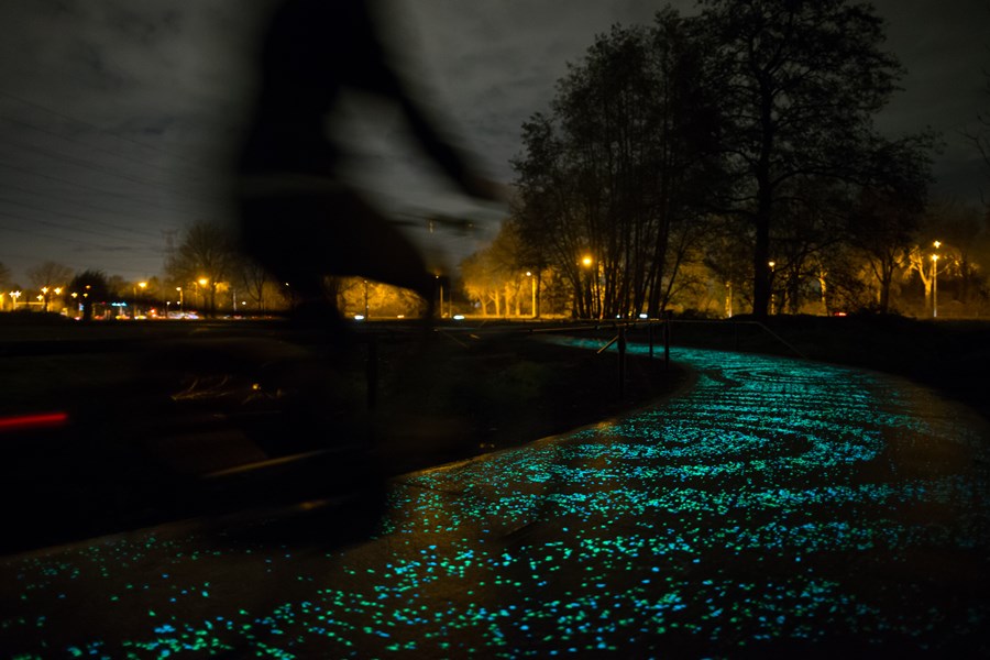 Fluorescencyjna ścieżka rowerowa Van Gogh Path Studio Roosegaarde