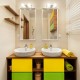 Kolorowa łazienka dla dwojga w nowoczesnym stylu