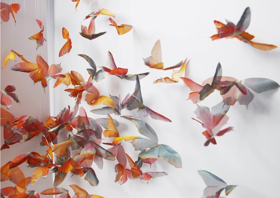 Dekoracje ścienne ze stali nierdzewnej motyle Michelle McKinney
