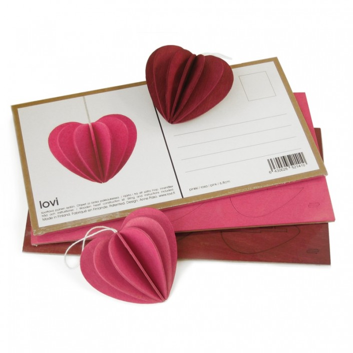 Lovi Heart, 6,8cm dark red