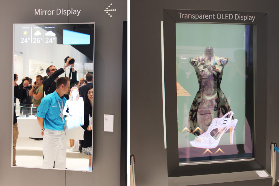 Interaktywne lustro Samsung i wyświetlacz OLED