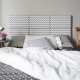 Szary panel tapicerowany w sypialni łóżko w sypialni