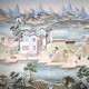 Fragment oryginalnej, historycznej tapety. Ręcznie malowane. Chiny