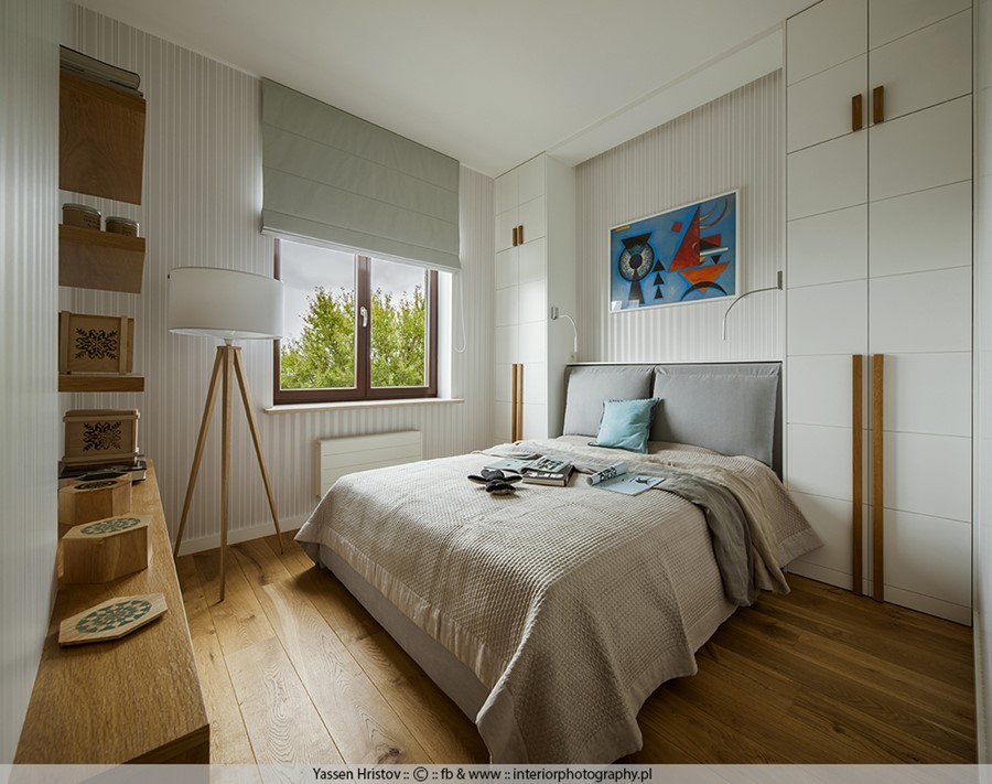Mała sypialnia w nowoczesnym stylu wystrój wnętrz