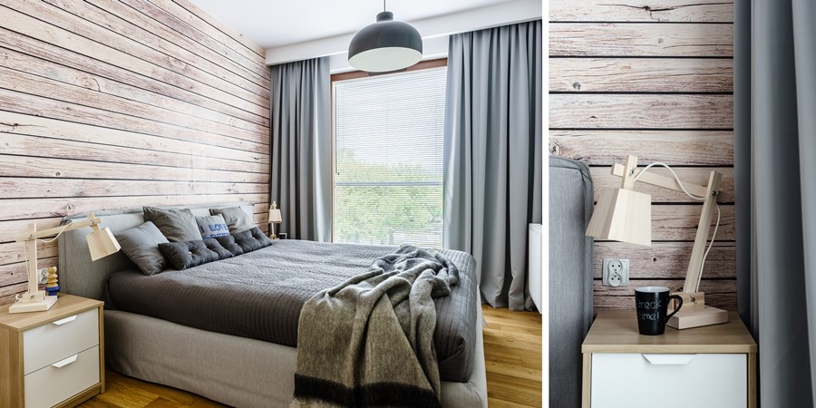 Mała sypialnia w drewnie porady wnętrzarskie