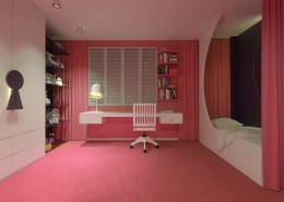 Różowy pokój dla dziewczynki Concept Architektura Wnętrz