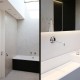 Nowoczesna łazienka z podwójną umywalką Katarzyna Kraszewska