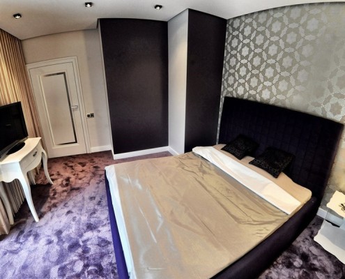 Połyskliwa sypialnia dla dwojga Sikora Wnętrza
