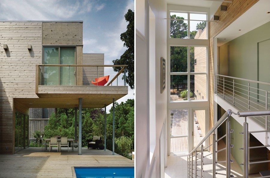 drewniane elewacje typowe dla resortu Pine elewacja z drewna, prywatny dom letniskowy w Pine, Fire Island