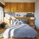 Drewniane panele ścienne w sypialni Hola Design