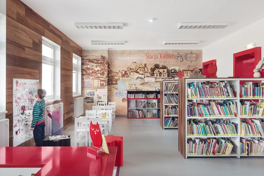 Przestrzeń dla dzieci w bibliotece Projekt Jan Sikora
