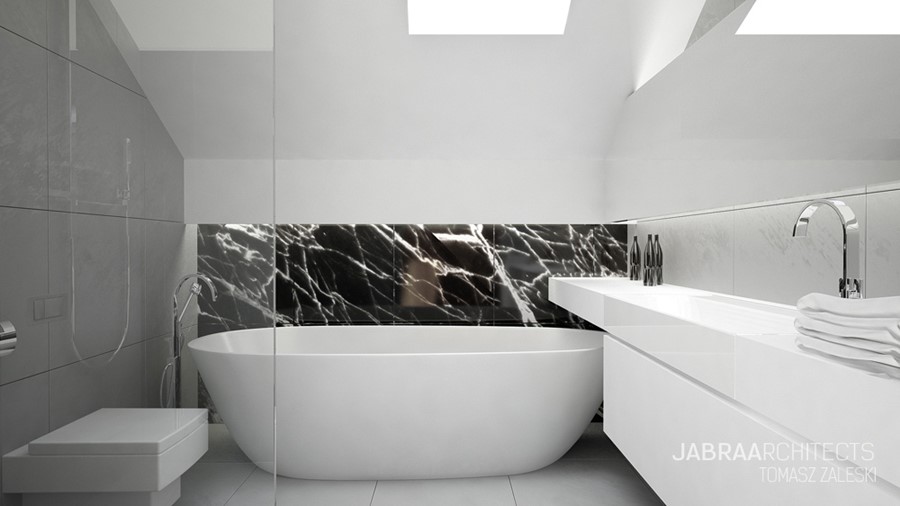 Wanna w małej łazience styl minimalistyczny w mieszkaniu