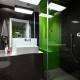 Grafitowa łazienka z zielonym akcentem Hola Design