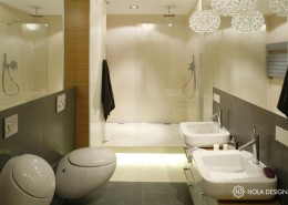 Przestronna kabina prysznicowa w łazience Hola Design