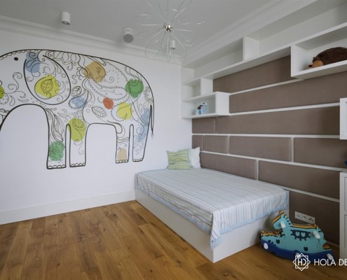 Biało-beżowy pokój dziecięcy Hola Design