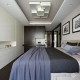 Jasna sypialnia z podwieszanym sufitem Hola Design biuro projektowe
