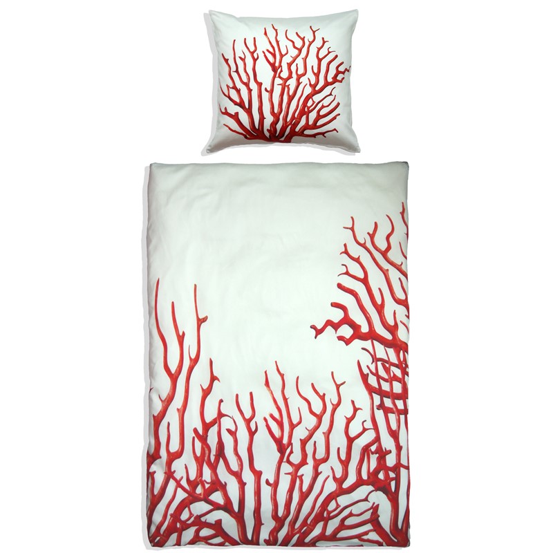 Komplet pościeli MeroWings Red Coral on White
