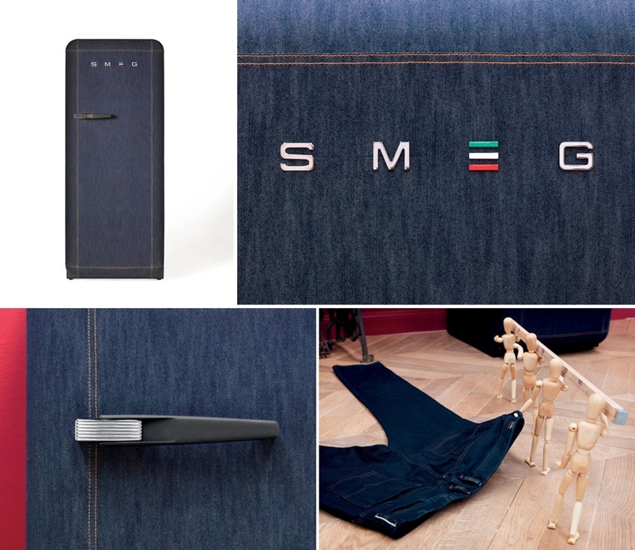 art design fridge - lodówka Smeg w wersji denim