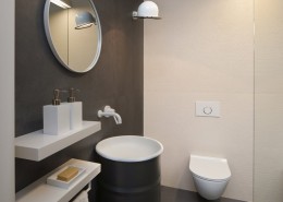 Wystrój minimalistycznej toalety Exit Design