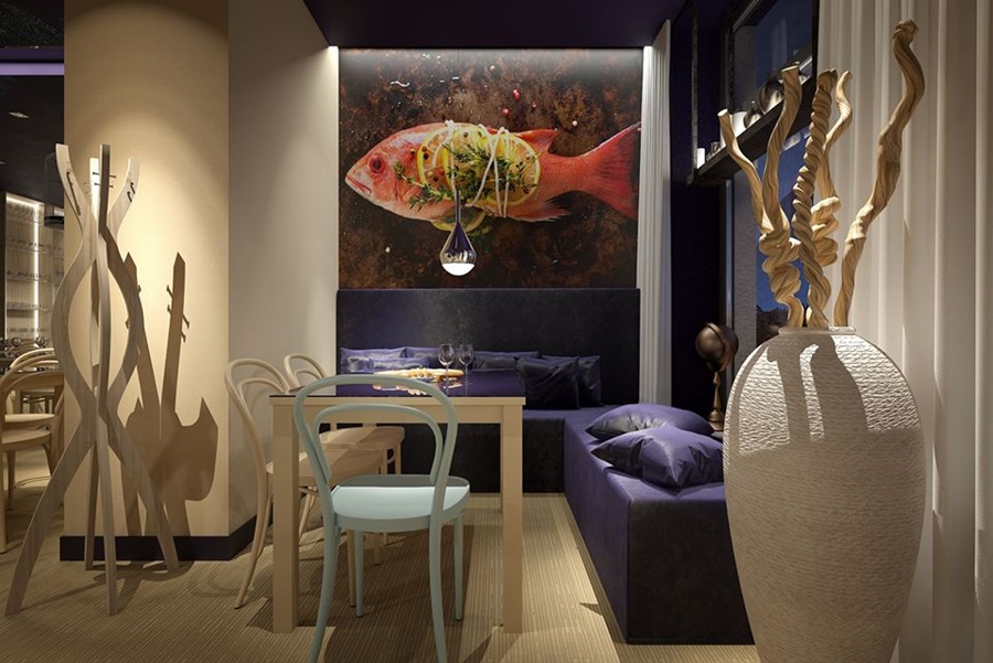 akcenty morskie w nowoczesnej restauracji